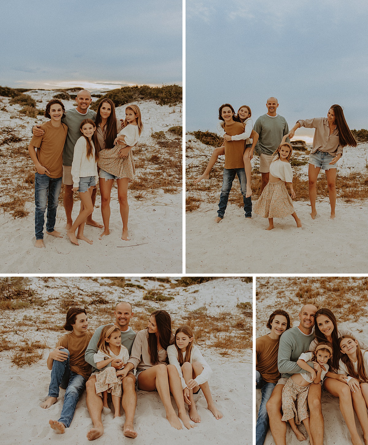 family photos on the beach